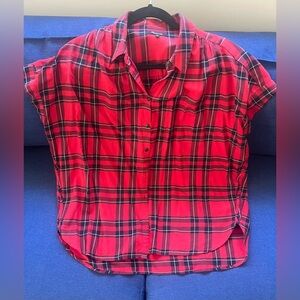 A plaid Madewell button up shirt in size Medium